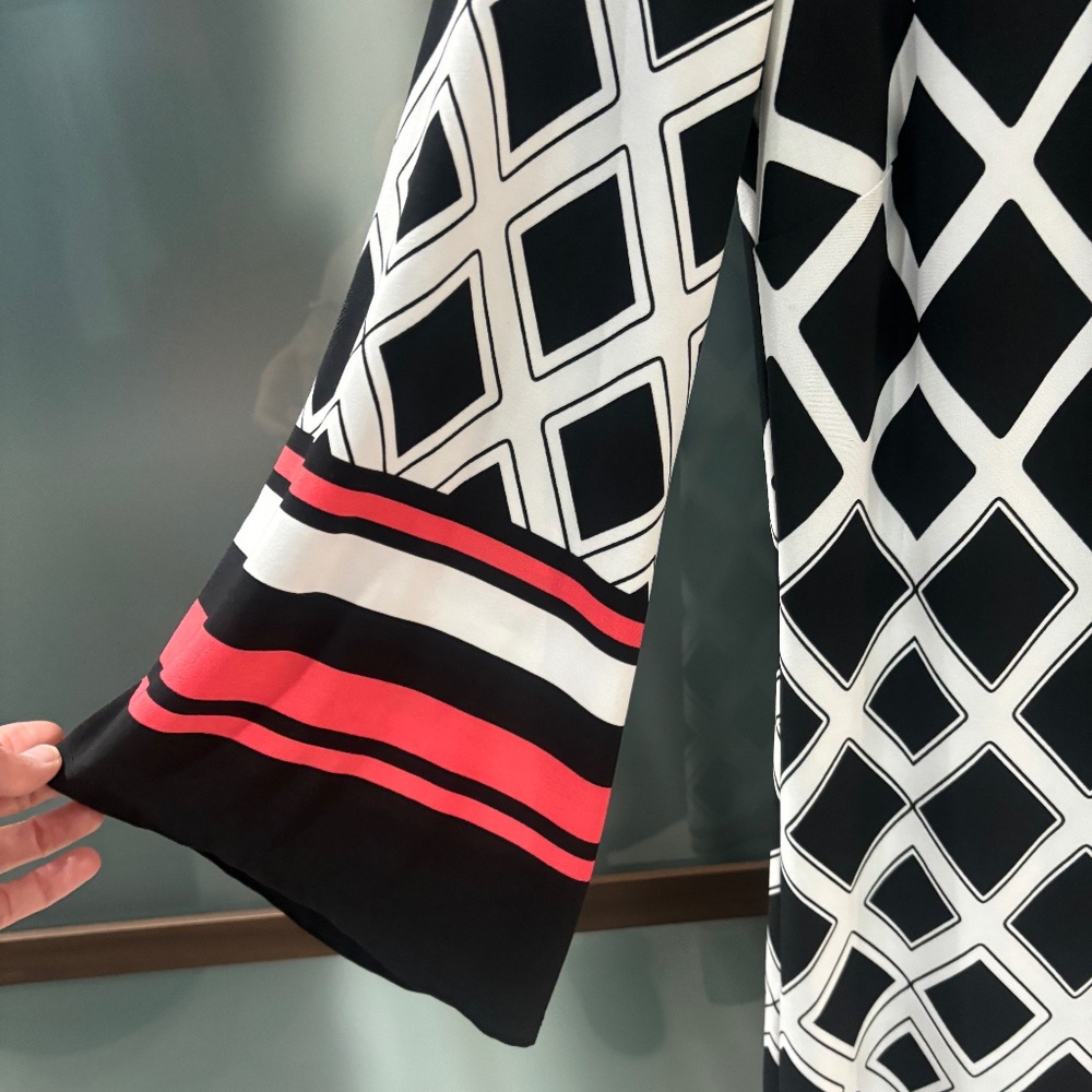 Enfocus Studio Shift Dress - Retro 60s Geometric Print Size S - Picture 7 of 9